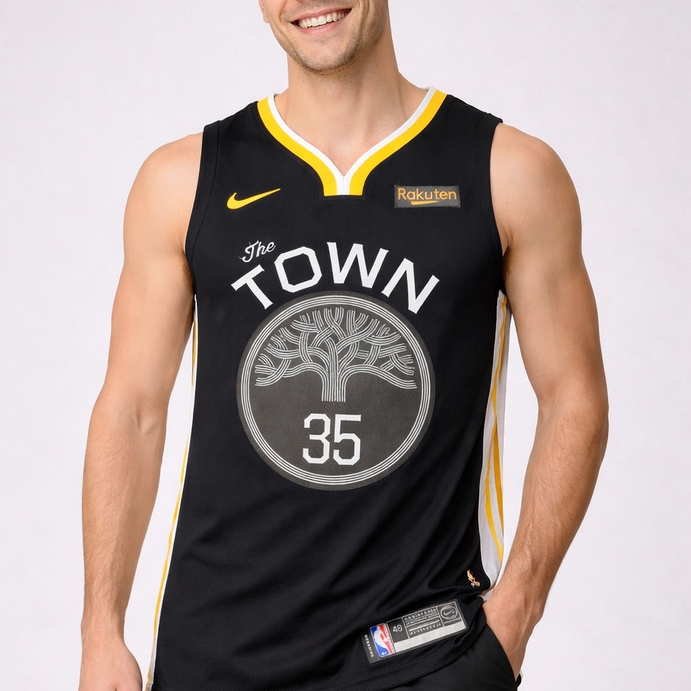 Nike KevinDurant warrior The Town Jersey Swingman Black NBA authentic size L